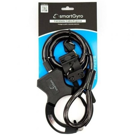 Candado Cable- Esposa SmartGyro SG27-531 para Patinetes y Bicicletas- 16x12x2cm- Cable 120cm