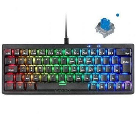 Teclado Gaming Mecánico Mars Gaming MKMINIPRO- Switch Azul- Negro