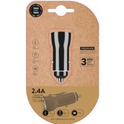 Cargador de Coche Tech One Tech TEC2802- 2xUSB- 2-4A