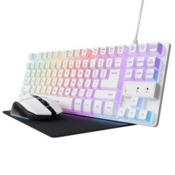 Pack Gaming Trust Gaming GXT 794W- Teclado RGB + Ratón RGB + Alfombrilla