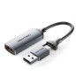 Conversor HDMI 4K 60Hz Vention ACWHA- HDMI Hembra - USB Macho - USB Tipo-C Macho- 480Mbps- 10cm- Negro