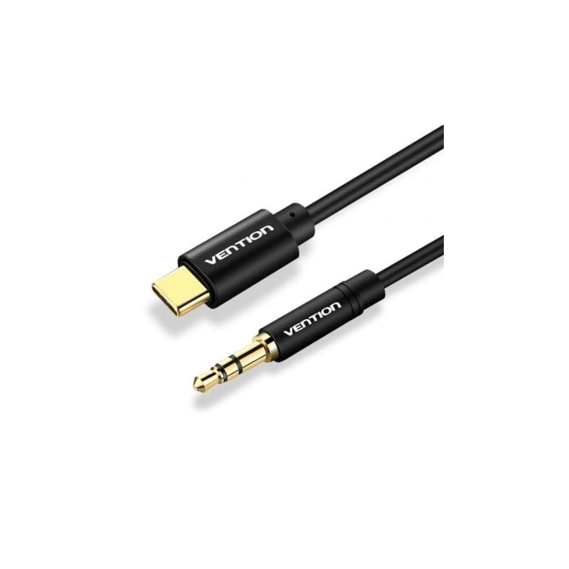 Cable Conversor Audio Vention BGABF- USB Tipo-C Macho - Jack 3-5 Macho- 1m- Negro