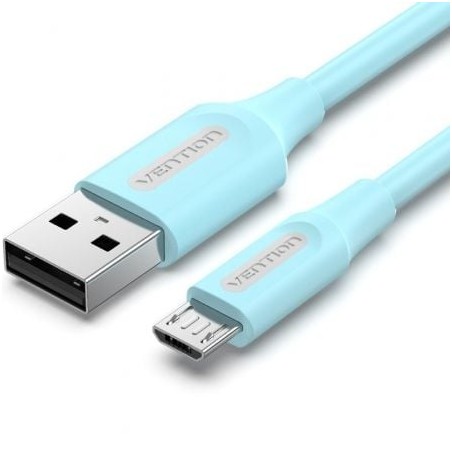 Cable USB 2-0 Vention COLSF- USB Macho - MicroUSB Macho- Hasta 60W- 480Mbps- 1m- Azul