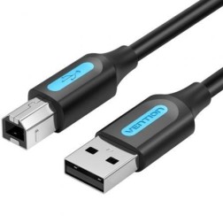 Cable USB 2-0 Impresora Vention COQBD- USB Tipo-B Macho - USB Macho- 480Mbps- 50cm- Negro