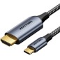 Cable Conversor HDMI 2-0 4K Vention CRHHAC- USB Tipo-C Macho - HDMI Macho- 1-8m- Negro