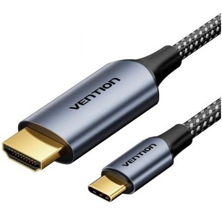 Cable Conversor HDMI 2-0 4K Vention CRHHF- USB Tipo-C Macho - HDMI Macho- 1m- Negro