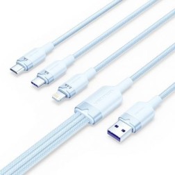 Cable USB 2-0 Lightning Vention CTPLG- USB Macho- USB Tipo-C Macho - MicroUSB Macho - Lightning Macho- 1-5m- Azul