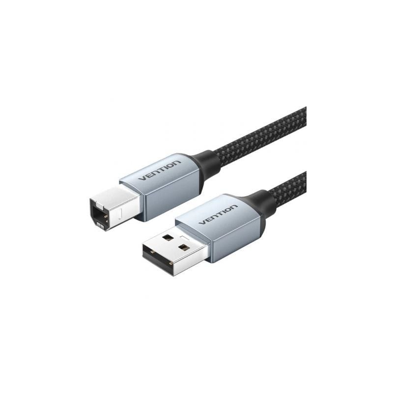 Cable USB 2-0 Impresora Vention CTTHF- USB Tipo-B Macho - USB Macho- 480Mbps- 1m- Gris