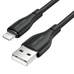 Cable USB 2-0 Lightning Vention H26BF- Lightning Macho - USB Macho- 10W- 480Mbps- 1m- Negro