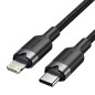 Cable USB Tipo-C Lightning Vention LALBF- USB Tipo-C Macho - Lightning Macho- 27W- 480Mbps- 1m- Negro