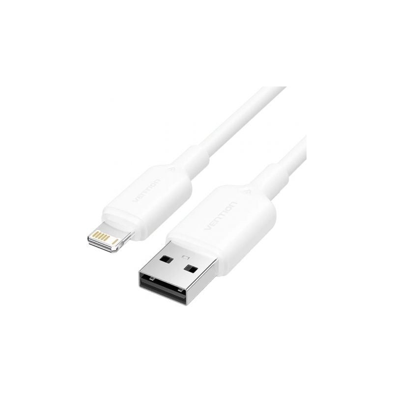 Cable USB 2-0 Lightning Vention LAMWH- USB Macho - Lightning Macho- 480Mbps- 2m- Blanco