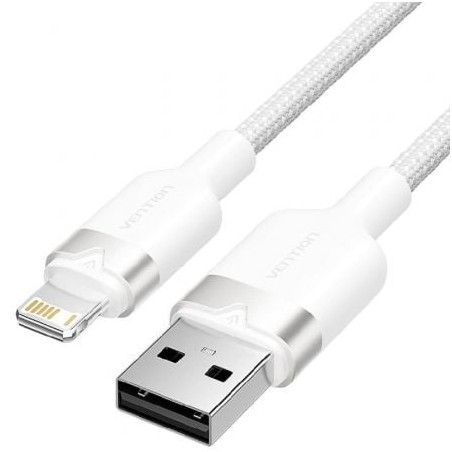 Cable USB Lightning Vention LANWF- USB Macho - Lightning Macho- 480Mbps- 1m- Blanco