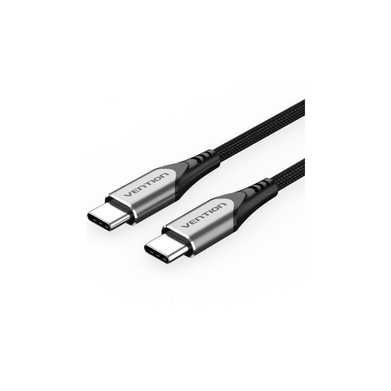 Cable USB 2-0 Tipo-C Vention TADHG- USB Tipo-C Macho - USB Tipo-C Macho- Hasta 60W- 480Mbps- 1-5m- Gris