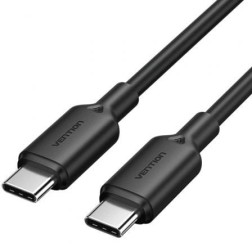 Cable USB 2-0 Tipo-C 3A Vention TRCBF- USB Tipo-C Macho - USB Tipo-C Macho- Hasta 60W- 480Mbps- 1m- Negro