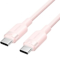 Cable USB 2-0 Tipo-C 3A Vention TRDPH- USB Tipo-C Macho - USB Tipo-C Macho- Hasta 60W- 480Mbps- 2m- Rosa