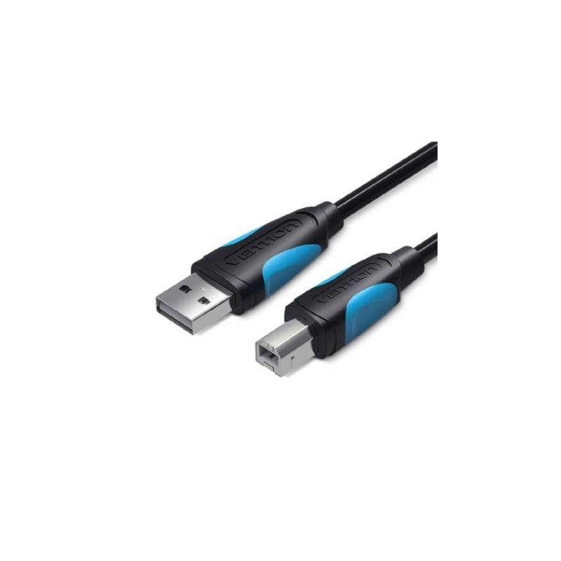 Cable USB 2-0 Impresora Vention VAS-A16-B800- USB Tipo-B Macho - USB Macho- 480Mbps- 8m- Negro