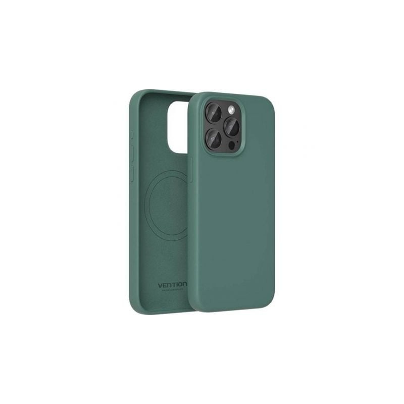 Funda Silicona con Magsafe Vention KUFG0-10- Compatible con iPhone 15- Verde Ciprés