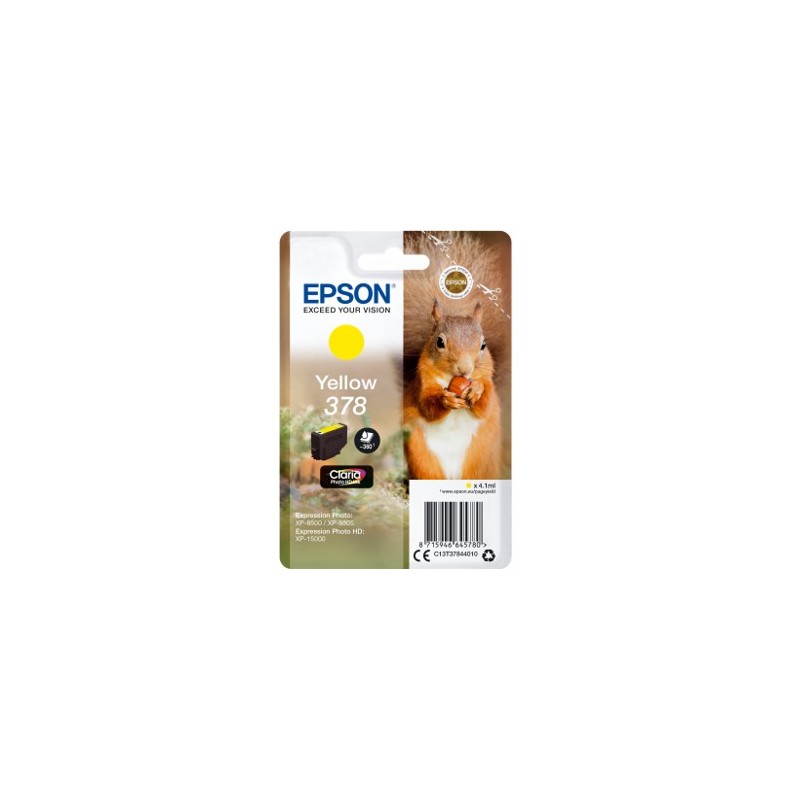 Cartucho tinta epson c13t37844010 singlepack amarillo