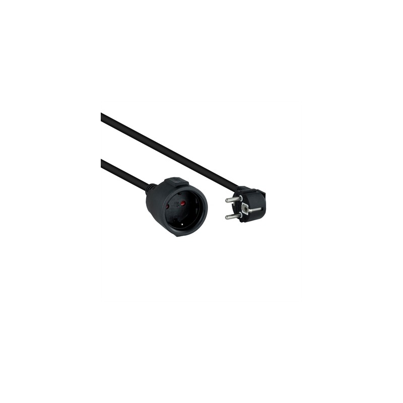 Cable Alargador de Corriente Nanocable 10-22-0602-BK- Schuko Hembra - Schuko Macho- 2m- Negro