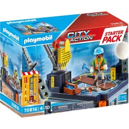 Playmobil starter pack construccion con grua