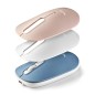 Ratón Inalámbrico por Bluetooth NGS Shell-RB- Batería recargable- Hasta 1600 DPI- Azul- Blanco- Rosa