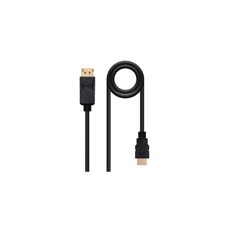 Cable Conversor Nanocable 10-15-4301- Displayport Macho - HDMI Macho- 1m- Negro