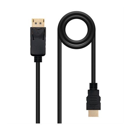 Cable Conversor Nanocable 10-15-4301- Displayport Macho - HDMI Macho- 1m- Negro