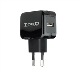 Cargador de Pared TooQ TQWC-1S01- 1xUSB- 12W- Negro