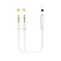 Adaptador Nanocable 10-24-1203- Jack 3-5 Hembra - 2x Jack 3-5 Macho- 20cm- Blanco