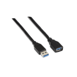 Cable Alargador USB 3-0 Aisens A105-0041- USB Macho - USB Hembra- 1m- Negro