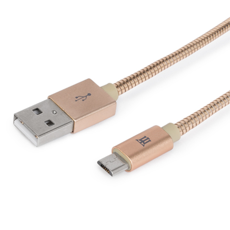 CABLE MAILLON PREMIUM MICRO USB 2-4 METAL DORADO 1M