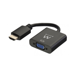 CABLE CONVERTIDOR EWENT HDMI MACHO - VGA HEMBRA CON AUDIO 0,15 METROS