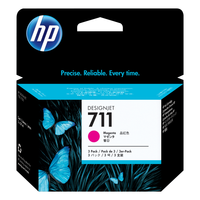 TINTA HP 711 MAGENTA PACK 3