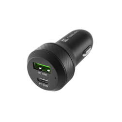 CARGADOR COCHE NATEC CONEY 1XUSB, 1XUSB-C QC3-0, PD 3-0 48W NEGRO