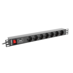 REGLETA LANBERG 1U 16A RACK 19 7X SOCKET NEGRO 2M