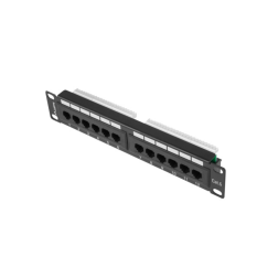 PATCH PANEL LANBERG 12 PUERTOS 1U 10" CAT-6 NEGRO