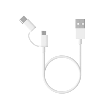 CABLE USB XIAOMI MI 2-IN-1 CABLE MICRO USB TP TIPO C 30CM BLANCO