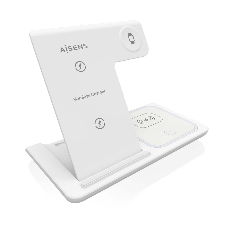 CARGADOR AISENS INALAMBRICO USB-C 3 EN 1 15W BLANCO