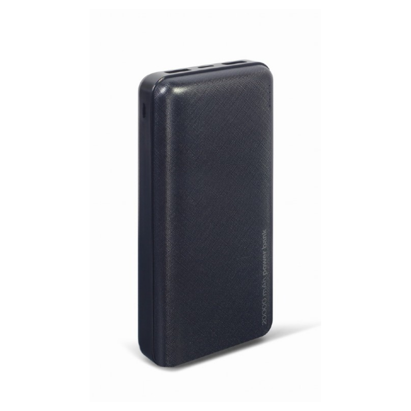 POWERBANK GEMBIRD 20000mAh 1x microUSB A 2x USB-A NEGRO