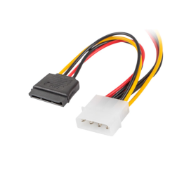 CABLE LANBERG ALIMENTACION MOLEX MACHO A 2X SATA HEMBRA 15 CM