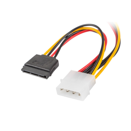 CABLE LANBERG ALIMENTACION MOLEX MACHO A 2X SATA HEMBRA 15 CM