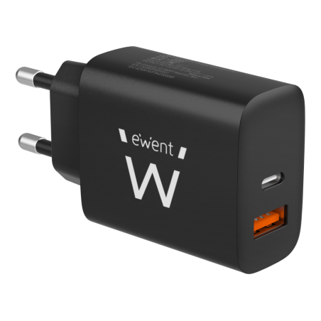 CARGADOR MOVIL EWENT RAPIDO USB-C y QC3-0 20W