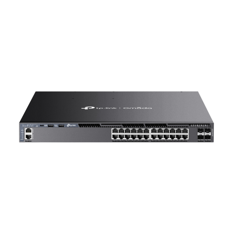 OMADA 24-PORT GIGABIT STACKABLE L3 MANAGED POE+ SWITCH WITH 4 10G SLOTS