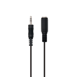 CABLE DE AUDIO ESTEREO DE 3,5 MM M A 3,5 MM F DE 2,0 METROS