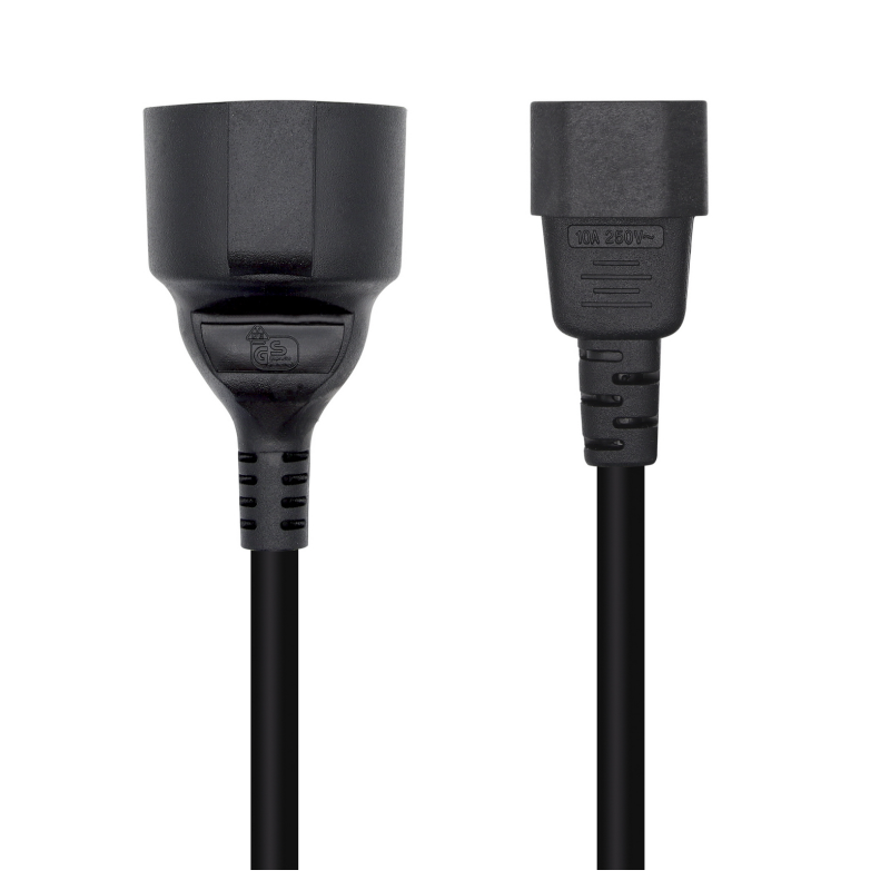 Adaptador Alimentación Aisens A132-0467- C14 Macho - CEE7 Hembra- 25cm- Negro