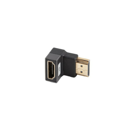 ADAPTADOR 8K LANBERG HDMI(M) A HDMI(H) ANGULO ABAJO ALUMINIO PLATA