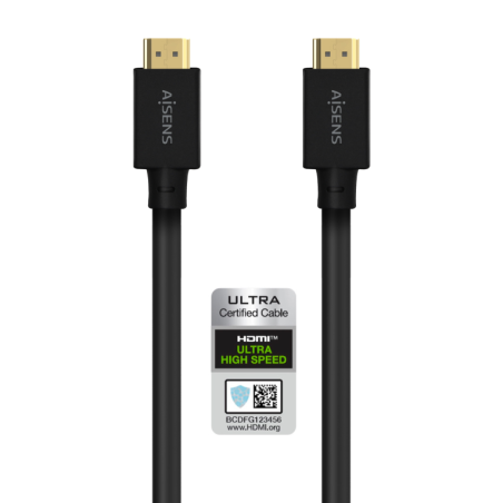 Cable HDMI 2-1 8K Aisens A150-0680- HDMI Macho - HDMI Macho- 5m- Certificado- Negro