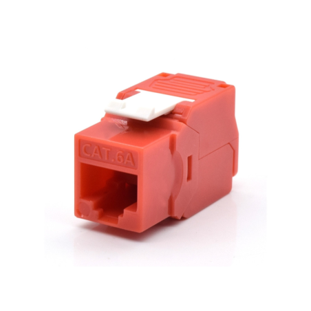 PRESA KEYSTONE WP CAT-6A UTP, TOOLLESS, COLOR ROJO