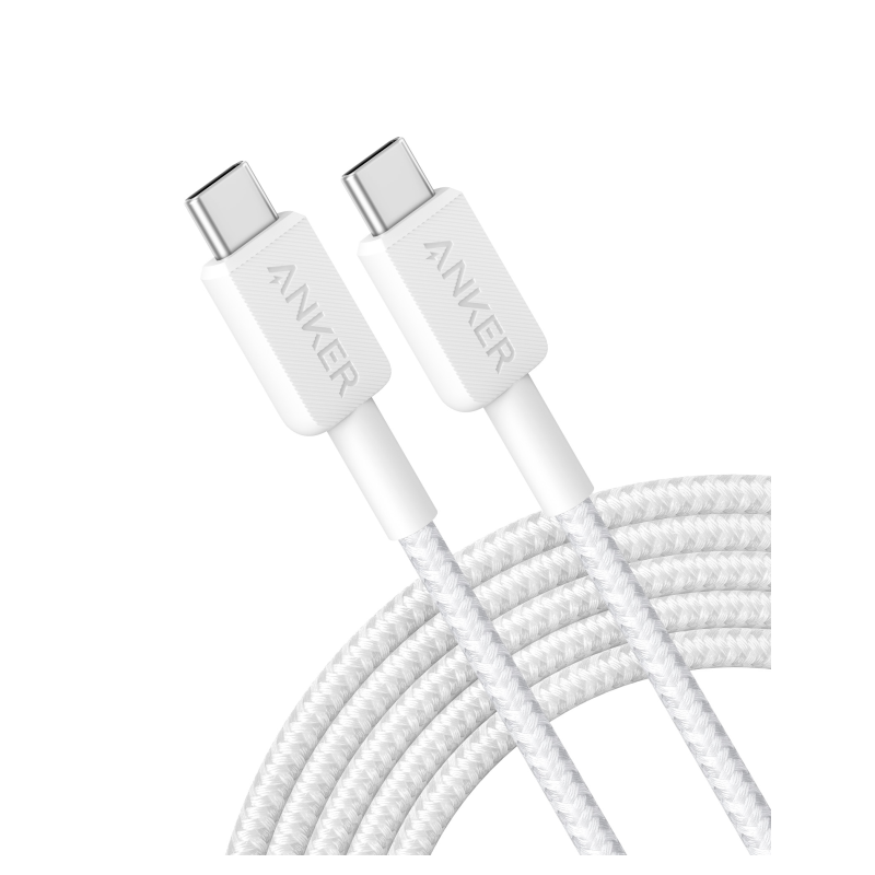 CABLE ANKER 322 USB-C TO USB-C CABLE NYLON 3M 60W WHITE