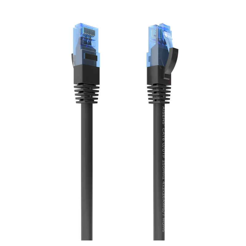 CABLE RED AISENS LATIGUILLO RJ45 CAT-6 UTP AWG26 CCA NEGRO 25CM